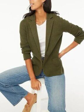J.Crew Factory “Schoolboy Sweater Blazer” – Olive Green • Size Large